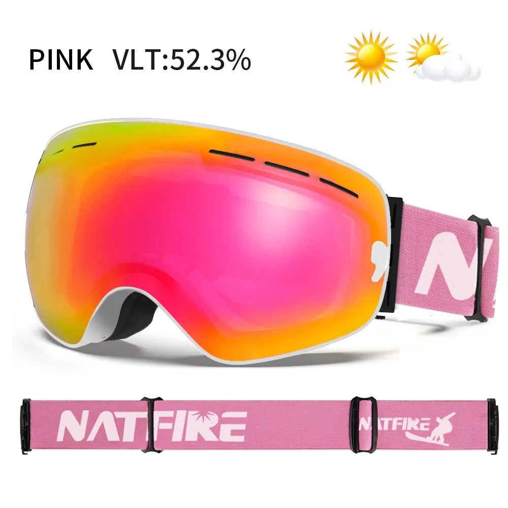 Ski Goggles Double Layers Anti-Fog UV400 Snowboard Snow Goggles Snowmobile Glasses Eyewear Outdoor Sport Skiing Googles