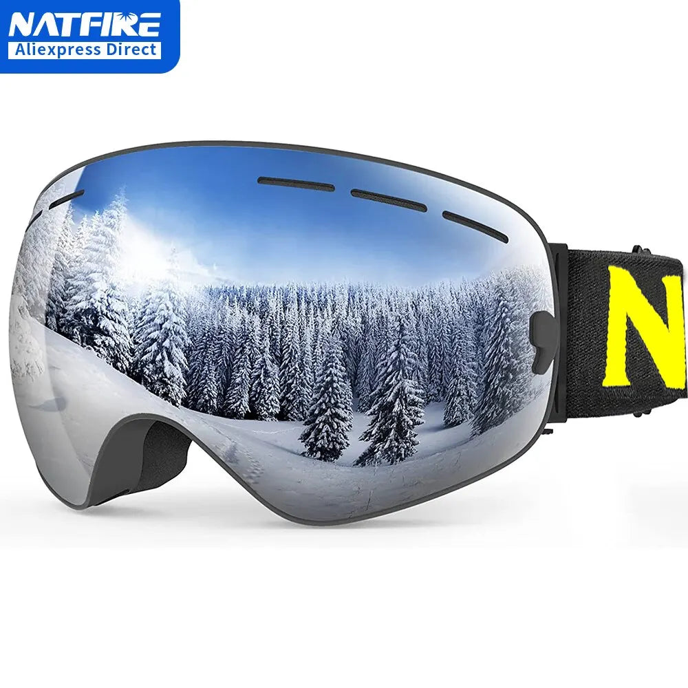 Ski Goggles Double Layers Anti-Fog UV400 Snowboard Snow Goggles Snowmobile Glasses Eyewear Outdoor Sport Skiing Googles