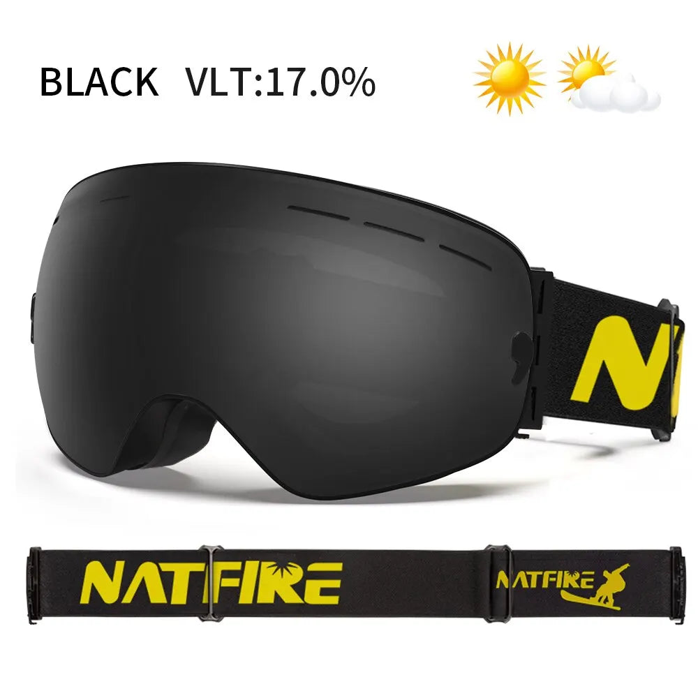 Ski Goggles Double Layers Anti-Fog UV400 Snowboard Snow Goggles Snowmobile Glasses Eyewear Outdoor Sport Skiing Googles